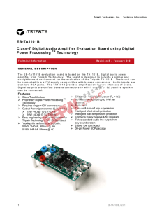 EB-TA1101B Class-T Digital Audio Amplifier Evaluation Board using