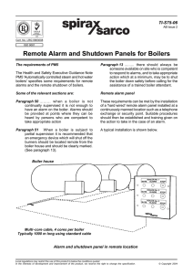 Remote Alarm and Shutdown Panels for Boilers