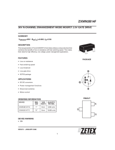 ZXMN3B14F 30V N-channel enhancement mode MOSFET datasheet