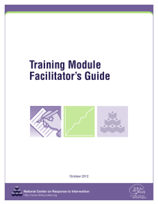 Training Module Facilitator`s Guide