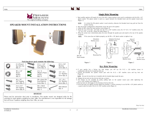 SPEAKER MOUNT INSTALLATION INSTRUCTIONS