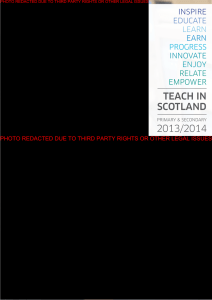 Teach In Scotland: Primary and Secondary 2013/2014