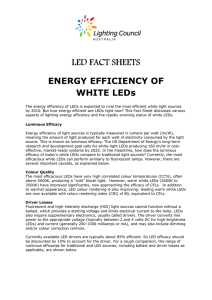 Fact Sheet 4 - Energy Efficiency of White LEDs