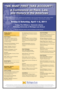 “WE MUST FIRST TAKE ACCOUNT”: A Conference on Race, Law