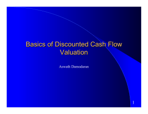 Basics of Discounted Cash Flow Valuation