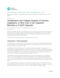 Temperature and Voltage Variation of Ceramic Capacitors