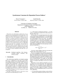 Synchronous Consensus for Dependent Process Failures