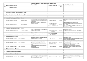 Abstract and Paper Recieved - International Science Community
