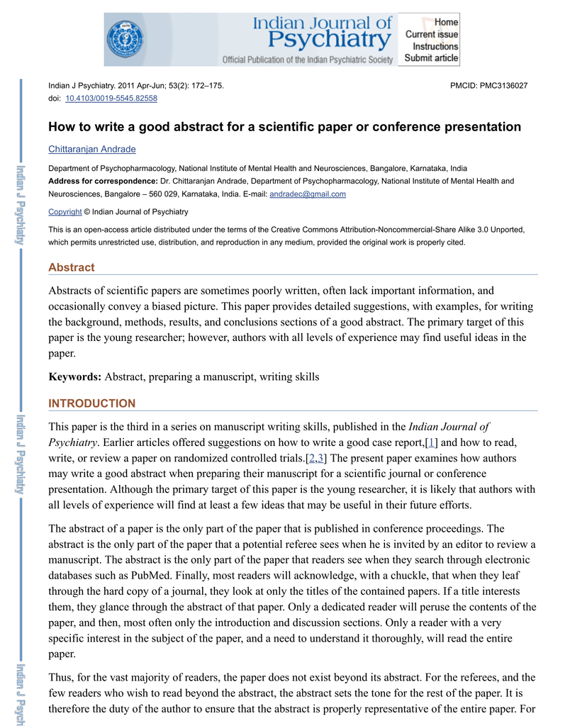 how to write an abstract for educational research