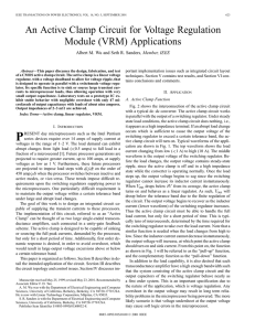 An active clamp circuit for voltage regulation module