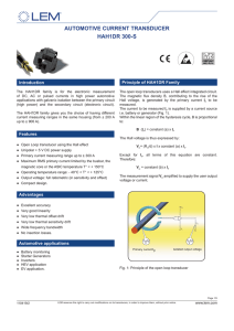 automotive current transducer hah1dr 300-s