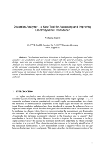 Distortion Analyzer - A new tool for assessing and improving