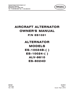 AIRCRAFT ALTERNATOR OWNER`S MANUAL ALTERNATOR