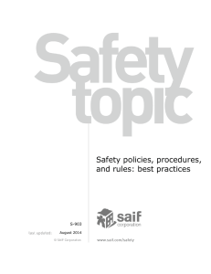 S-903 Safety policies, procedures and rules: best practices