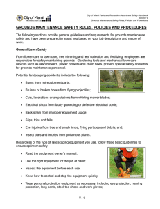 Grounds Maintenance Safety Rules, Policies and Procedures