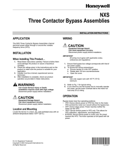 62-0184 - NXS Three Contactor Bypass Assemblies