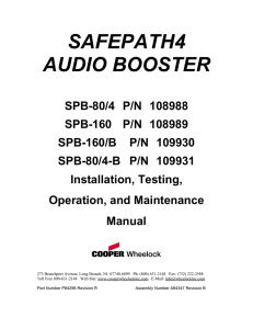 safepath4 audio booster - Bosch Security Systems