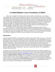 Certified Holistic Cancer Practitioner (CHPP)