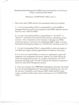 GAR Form (Small Boat Unit Risk Assessment Worksheet).