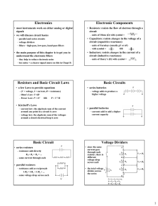 Electronics Electronic Components Resistors and Basic Circuit Laws