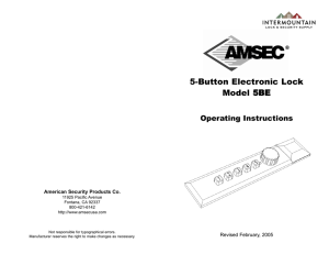 5-Button Electronic Lock Model 5BE