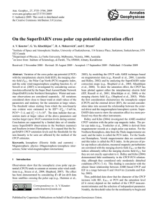 On the SuperDARN cross polar cap potential saturation effect