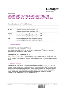EUDRAGIT RL 100, EUDRAGIT RL PO, EUDRAGIT RS 100 and