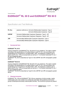 EUDRAGIT RL 30 D and EUDRAGIT RS 30 D