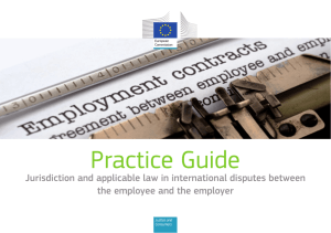 Practice Guide. Jurisdiction and applicable law in