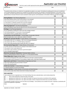 Applicable Law Checklist