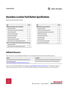 Hazardous Location Push Button Specifications