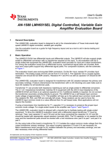 LMH6515EL Digital Controlled, Variable Gain Amplifier Evaluation