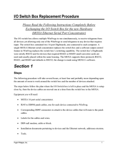 I/O Switch Box Replacement Procedure