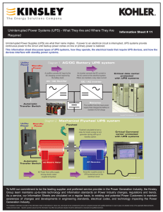 Uninterrupted Power Systems (UPS)