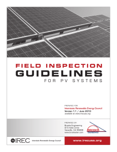 Field Inspection Guidelines - Photovoltaic Online Training Course