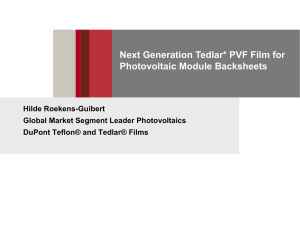 DuPont Tedlar* PVF Film Offerings for Photovoltaic Module
