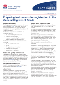 Preparing instruments for registration in the General Register of Deeds