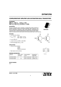 ZXTD6717E6 Complementary NPN/PNP low saturation dual
