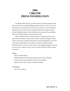 2006 CBR125R PRESS INFORMATION