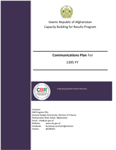 CBR Communication Plan FY-1395 - Capacity Building For Results