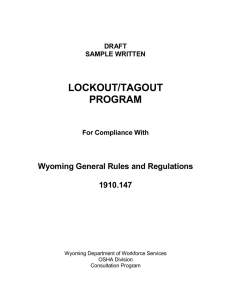 lockout/tagout program - Wyoming Department of Workforce Services