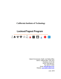 Lockout/Tagout Program - Caltech Environment, Health, and Safety