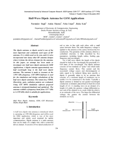 Half-Wave Dipole Antenna for GSM Applications