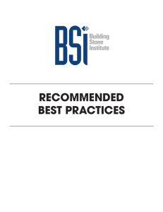BSI Recommended Practices - Building Stone Institute