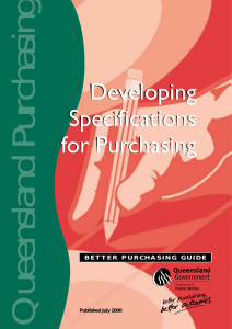 Developing Specifications for Purchasing