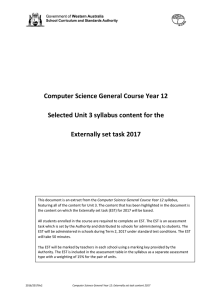 Computer Science General Course Year 12 Selected Unit 3 syllabus