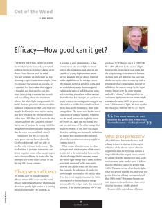 Efficacy - How Good Can it Get?