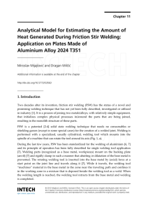 Analytical Model for Estimating the Amount of Heat Generated