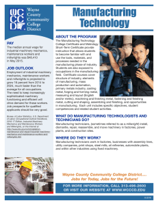 Manufacturing Technology - Wayne County Community College