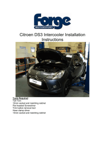 Citroen DS3 Intercooler Installation Instructions